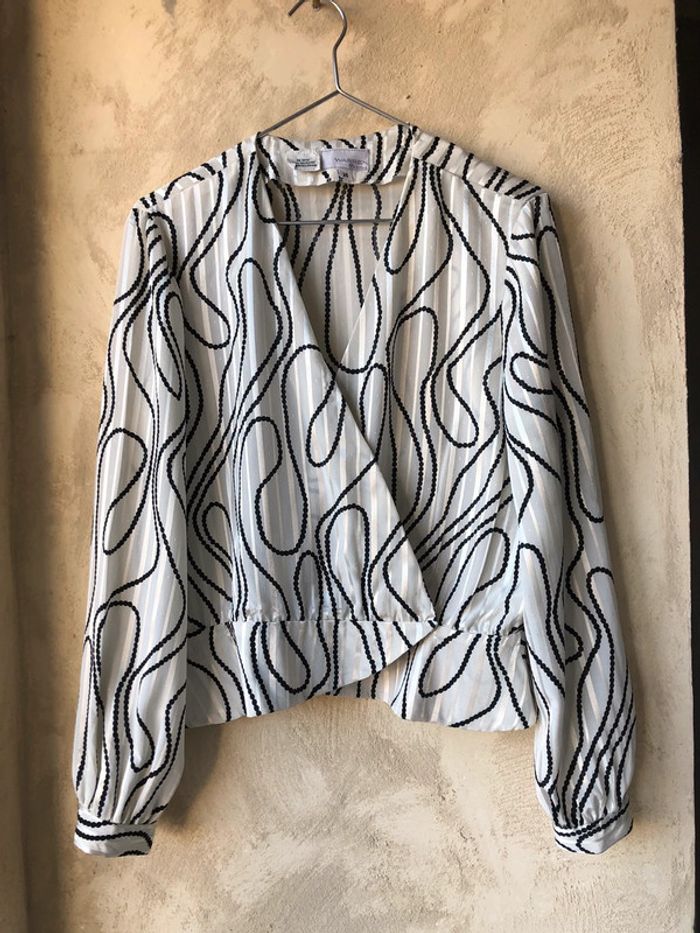 Blouse en satin cache cœur vintage M/L - photo numéro 3