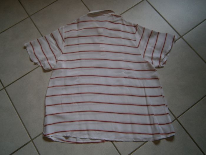 Chemisier MC blanc rayé rouge AMERICAN VINTAGE Taille 42 - photo numéro 8