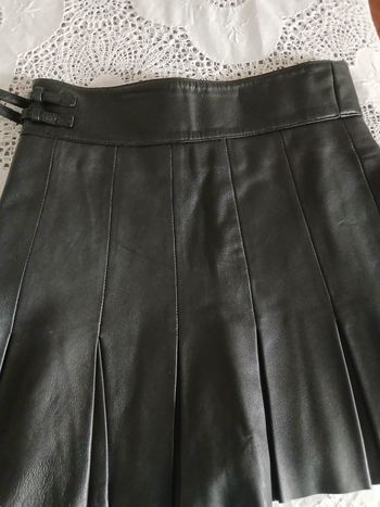 Jupe cuir agneau jupe cuir plissée devant, derrière