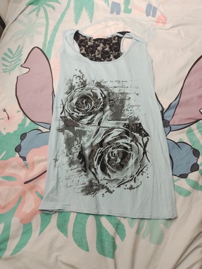 Tee-shirt bleu et noir 12ans