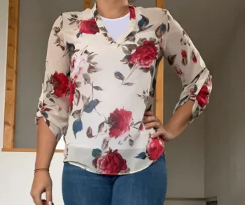 Blouse fleurs transparente Shein sexy