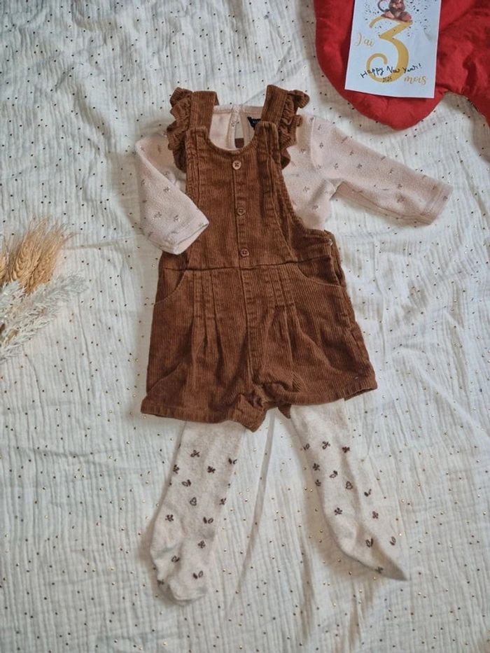 Ensemble salopette short velour - photo numéro 3