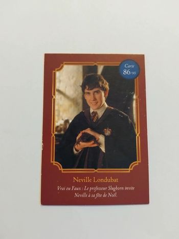 🃏 Carte Harry Potter (Auchan) - Wizarding World - Neuville Londubat 86/90