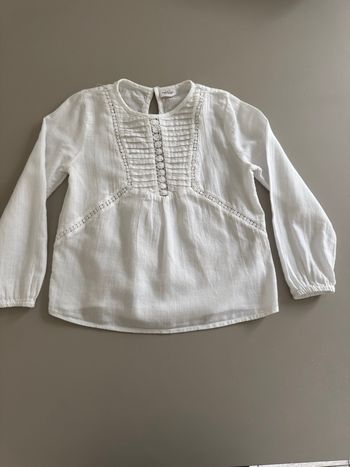 Blouse blanche tape à l’œil 5 ans 
