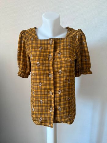 Blouse moutarde à carreaux en très bon état taille S mixxo