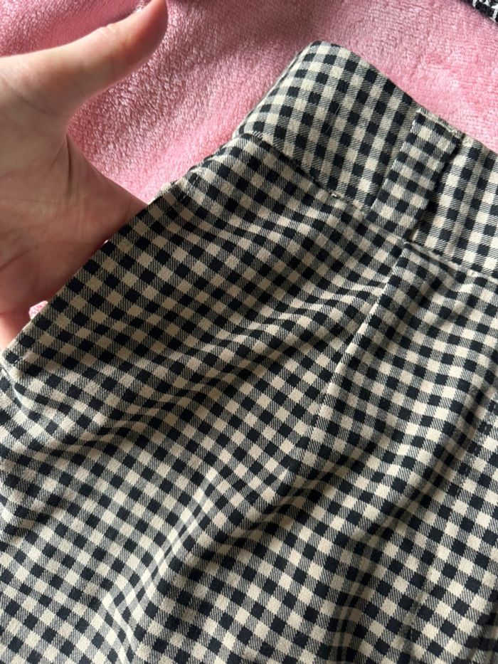 Short à carreaux taille haute marron et noir - photo numéro 3
