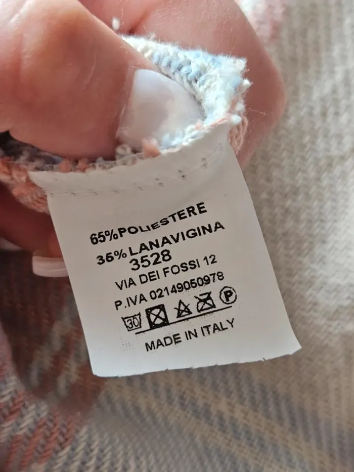 Veste chemise à carreaux pastel rose bleue et blanche/crème New Collection taille 38 / M - photo numéro 5