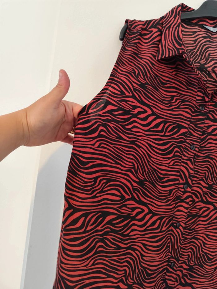 Blouse sans manches fluide zébré taille 46 - photo numéro 4