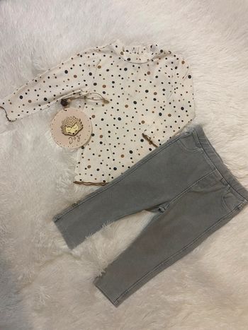 Ensemble fille haut manche longue jeans