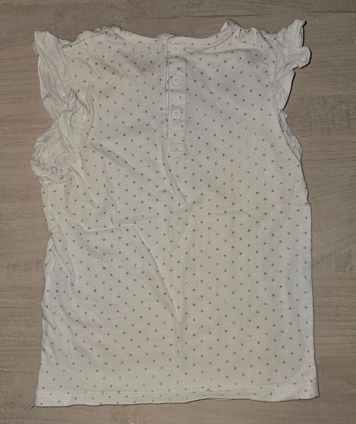 Tee shirt blanc et doré - photo numéro 3