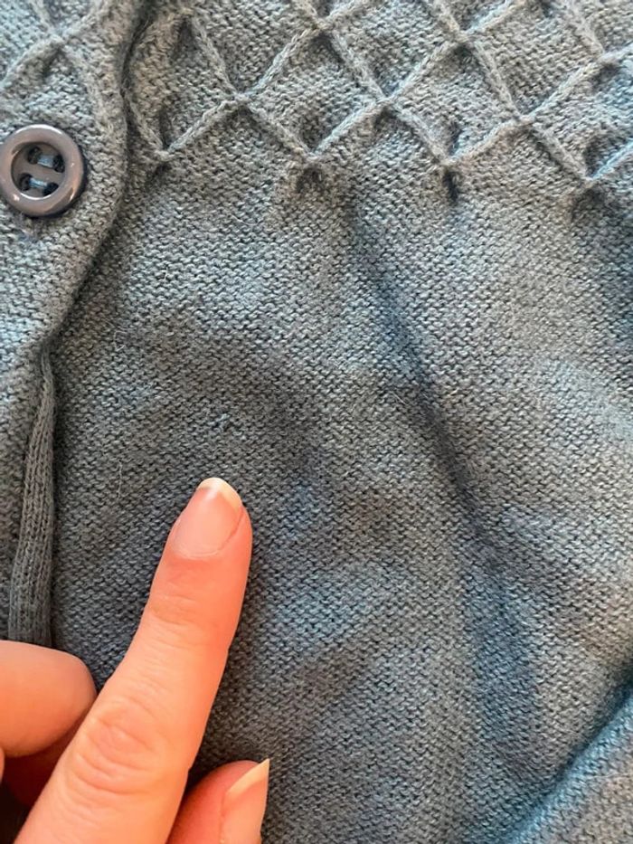 Gilet en laine turquoise Chloé 2 ans - photo numéro 4