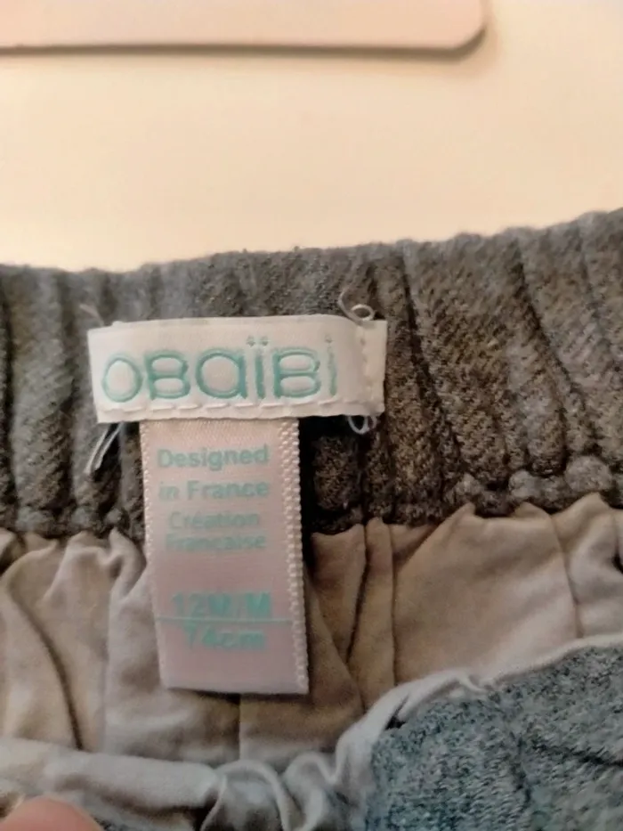 Short gris Obaïbi Taille 12 mois - photo numéro 3