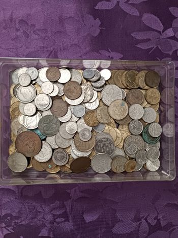 Lot d'anciennes pièces de monnaie française et étrangère
