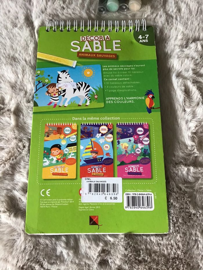 Livre décor sable animaux sauvage crée 10 tableaux avec du sable coloré (0623) - photo numéro 4