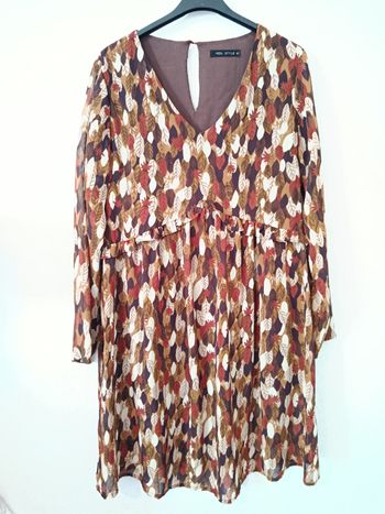 Robe légère fluide marron doublure