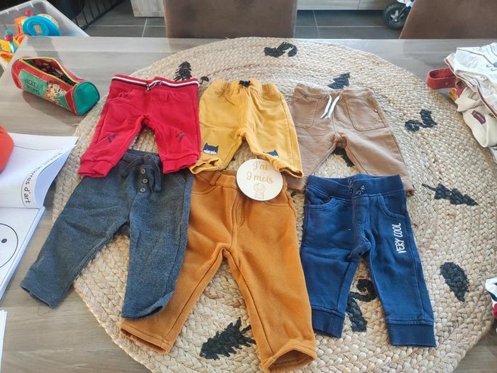 Lot 6 pantalons bébé garçon 9 mois