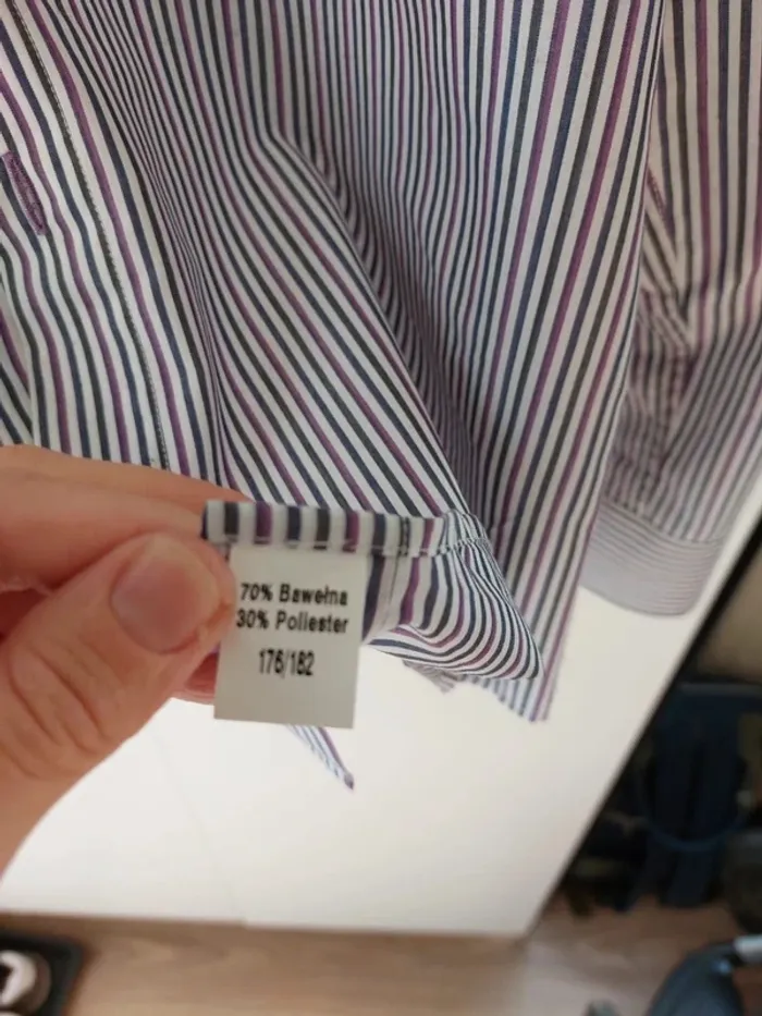 Chemise rayée mauve Kastor slim line taille M - photo numéro 8