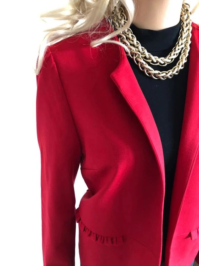Blazer rouge Cache Cache taille M TBE - photo numéro 5
