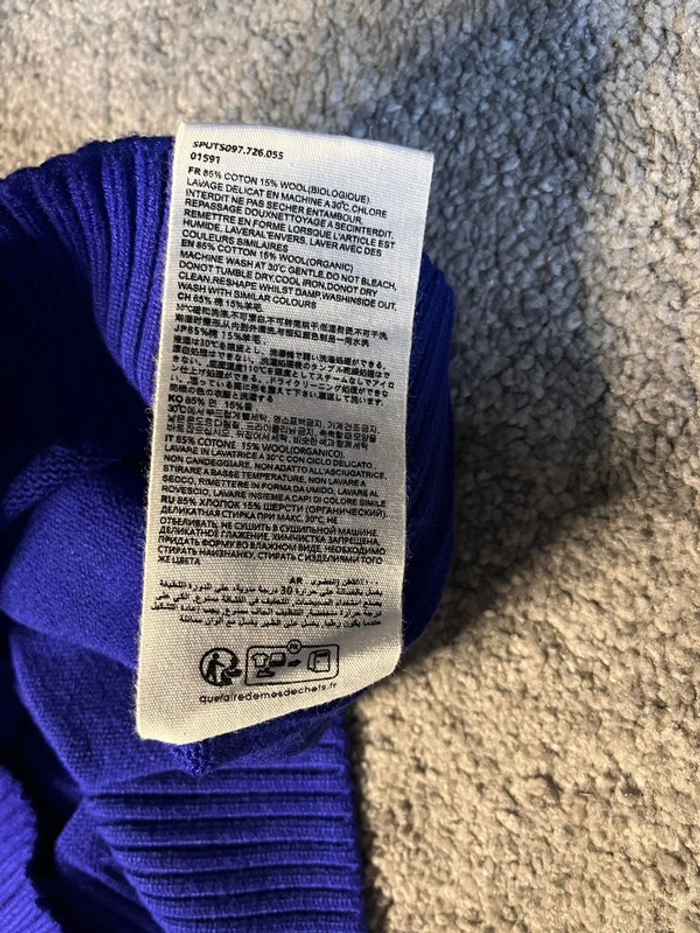 Pull Ami Paris Bleu  S - photo numéro 6