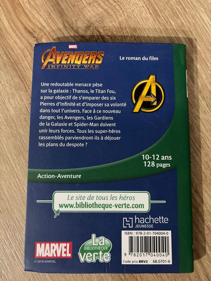 Avengers infinity war bibliothèque verte - photo numéro 2