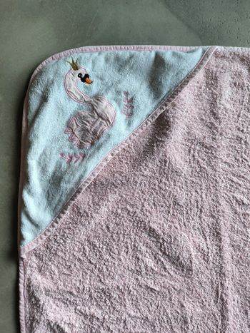 Sortie de bain flamant rose et blanc