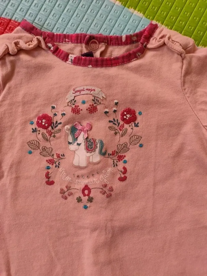 Tee-shirt rose sergent major 6 mois - photo numéro 2