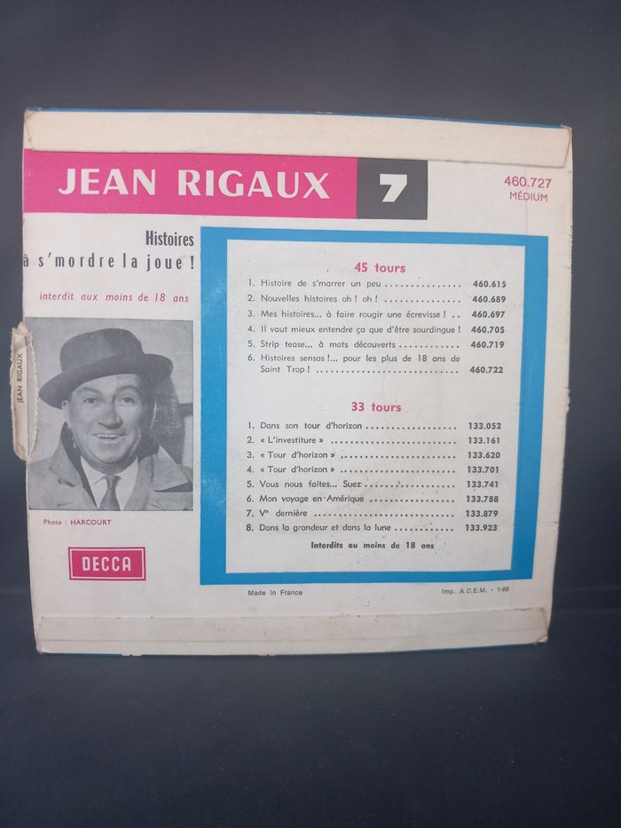 45T de Jean Rigaux numéro 7 - photo numéro 2