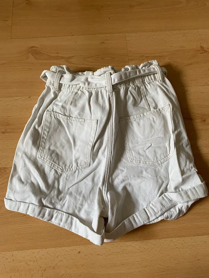 Short en jean blanc/ecru - Mango - photo numéro 6