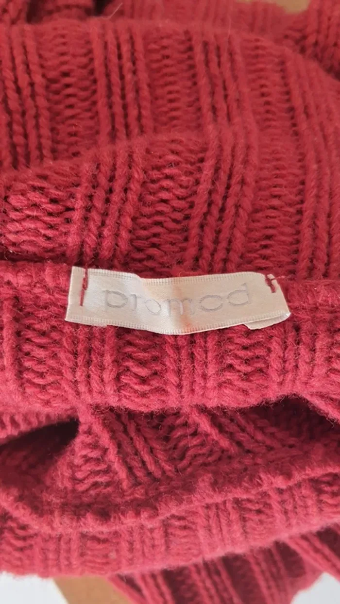 Pull col roulé femme rouge "Promod" taille S - photo numéro 6