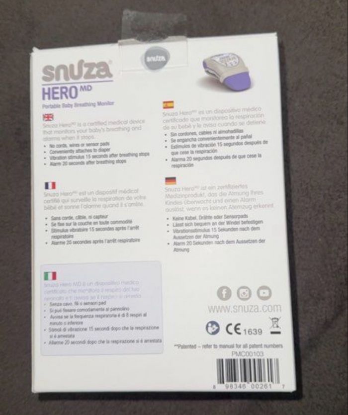Moniteur d'apnée pour bébé SNUZA HERO - photo numéro 2
