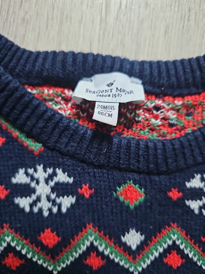 Ensemble pull/chemise/pantalon Noël - Sergent major - 24 mois/86 cm - photo numéro 3