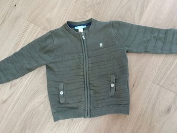Gilet zippé Obaïbi 18 mois kaki