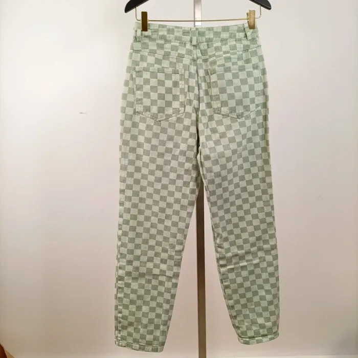 Jean taille haute vert à carreaux – Daphnea Paris – Taille S A780 - photo numéro 6