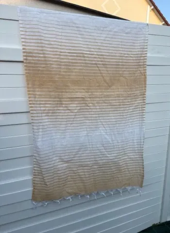 fouta serviette de plage jaune clair 100 x 180 cm