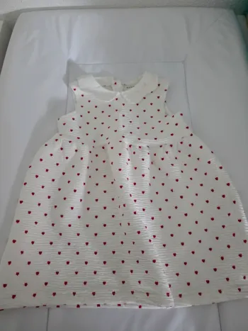 Robe bébé fille 12 mois motif coeur