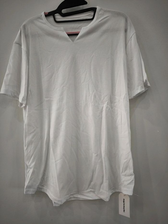T shirt unis blanc ouku taille L neuf