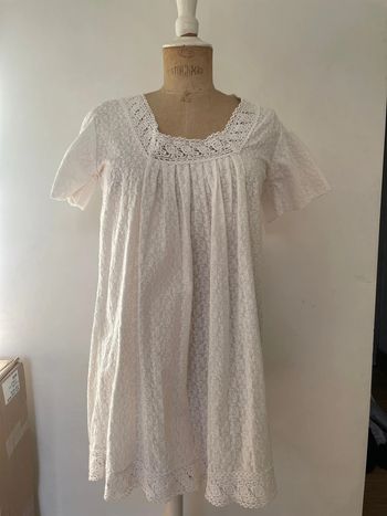 Robe courte blanche 38 dentelle été