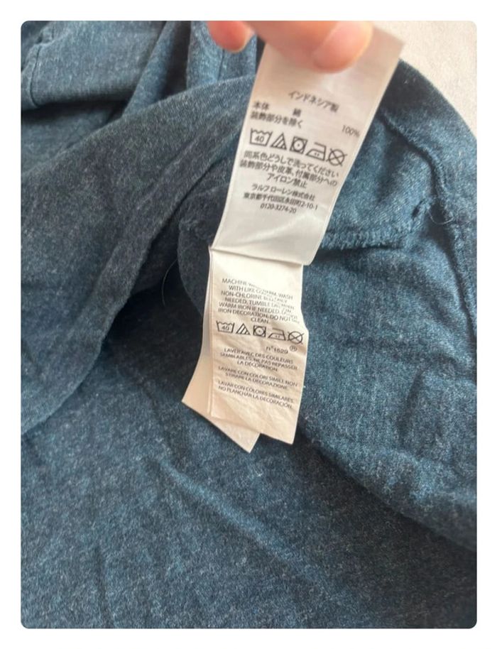 Sweat/T-shirt manche longue Ralph Lauren Xl bleu cavalier blanc taille - photo numéro 7