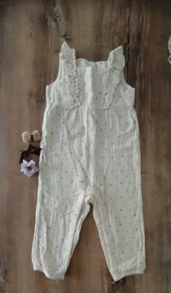Combinaison pantalon fille H&m crème fleurie