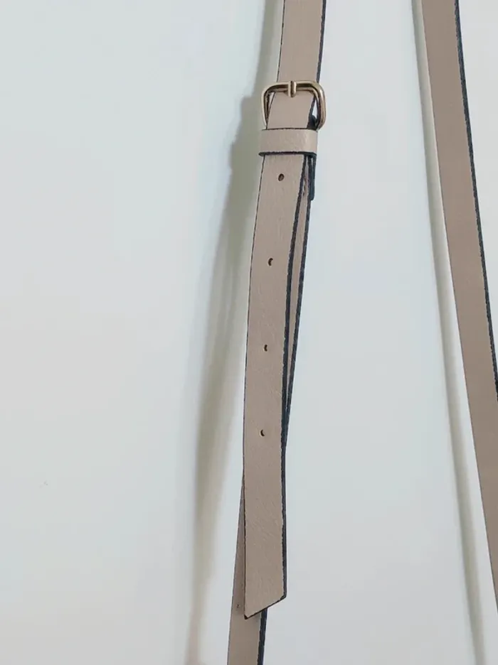 Sac à main effet cuir demi-lune bandoulière beige y2k - photo numéro 7