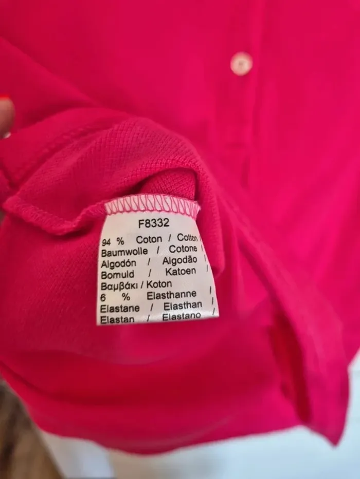 Polo lacoste femme rose taille S 36 nid d'abeille - photo numéro 5