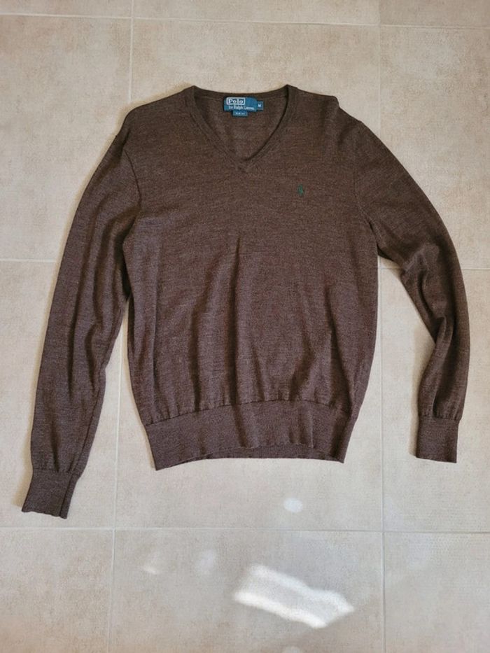 Pull marron taille M celio col v