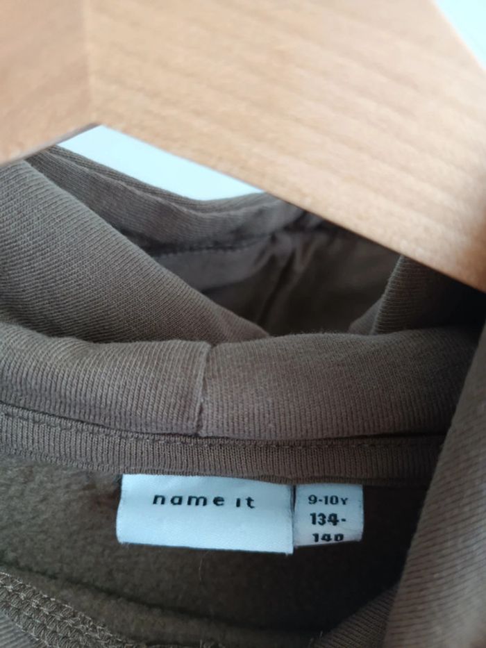 Sweat à capuche vert kaki Iconic Name It 9 / 10 ans - photo numéro 3