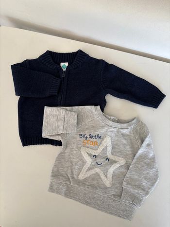 Lot de 2 pull et gilet à zip 3M Tex baby