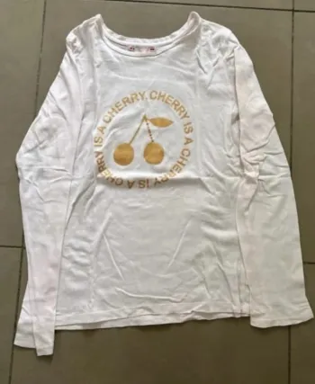 T-shirt manches longues rose pales taille 12 ans enfant fille Bonpoint