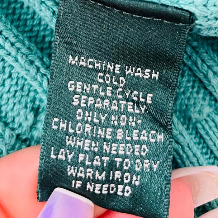 Gilet zip complet torsadé vert Lauren Ralph Lauren pour femme, taille L - photo numéro 6