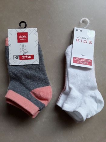 5 paires de chaussettes basses fille 27/30 TISSAIA MONOPRIX NEUVES