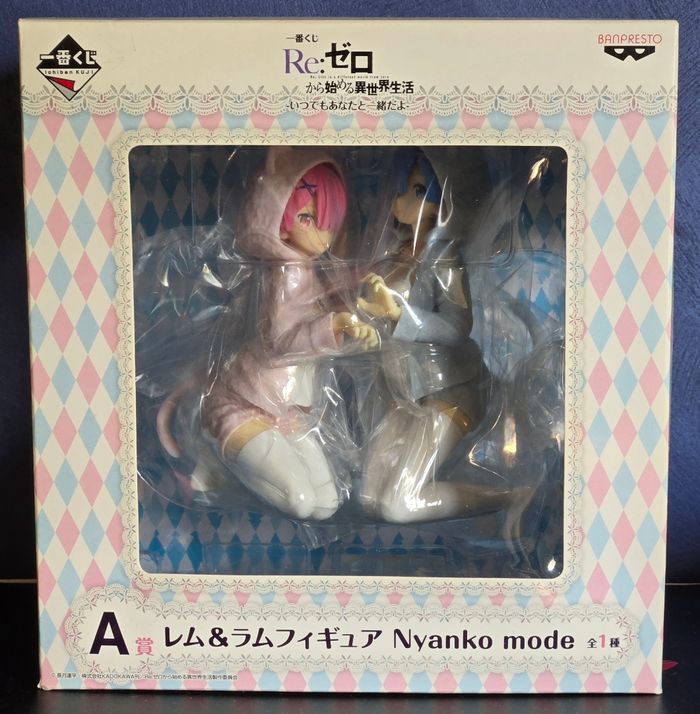Figurine Rem Ram Re Zero Mode Nyamko (Ichiban Kuji) neuve sous scellé