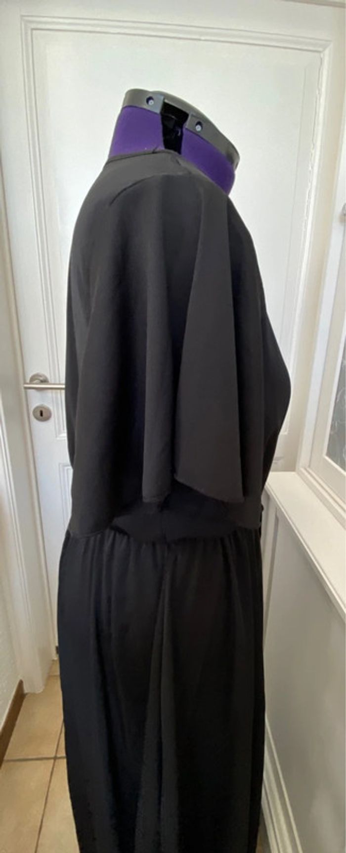 Robe longue noire  manches papillon à nœud Shein curve 0Xl - photo numéro 4