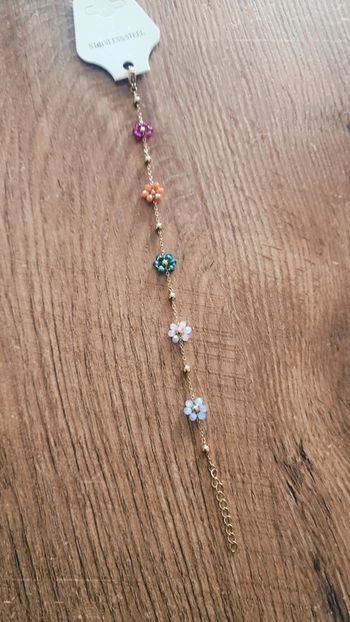 Magnifique bracelet fleur coloré